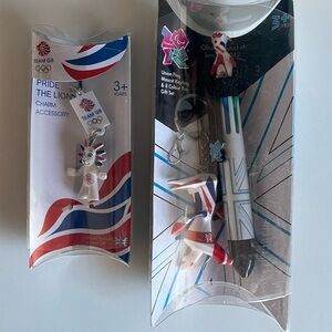 London Olympic Games Union Flag Mascot Keychain and Pen and Pride the Lion